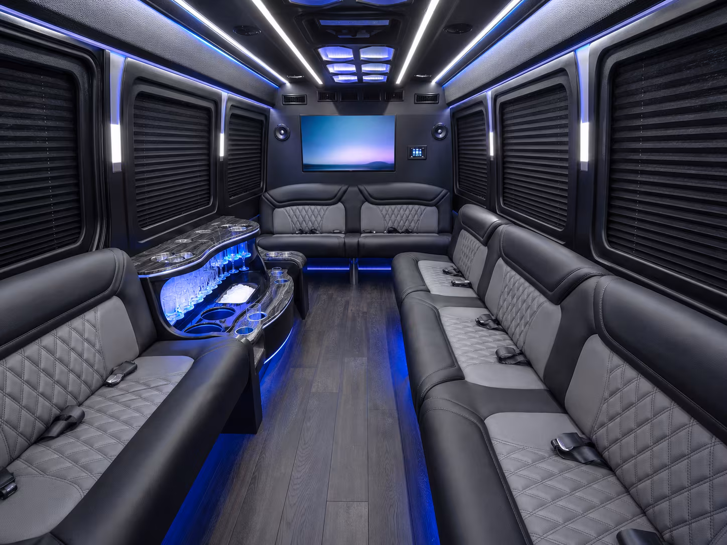 tuscaloosa 18 passenger party bus interior