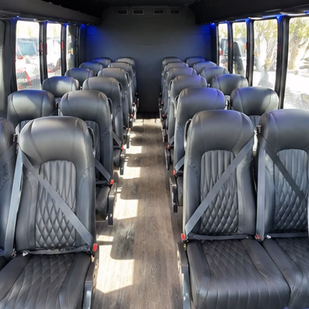 tuscaloosa 28 passenger minibus interior
